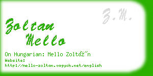 zoltan mello business card